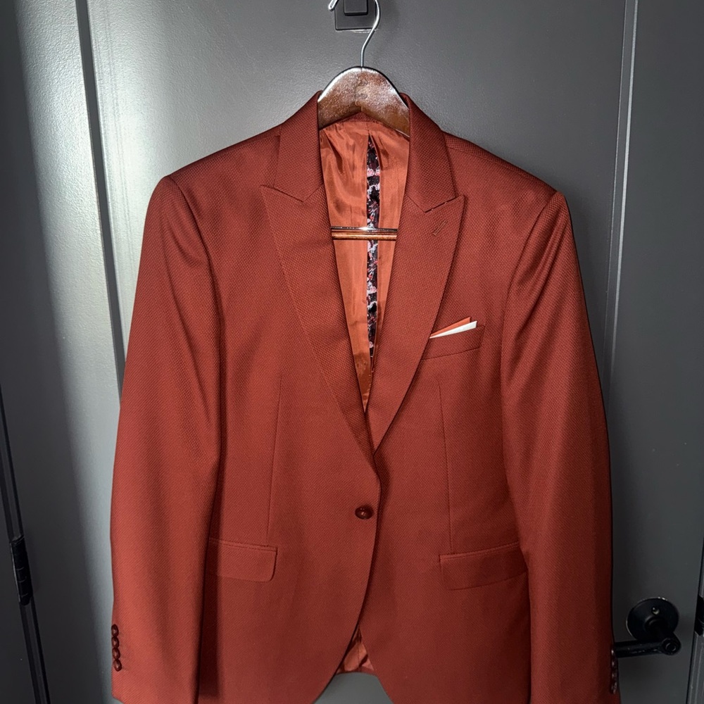 Men's 3 Piece Italian Suit - Rust Color